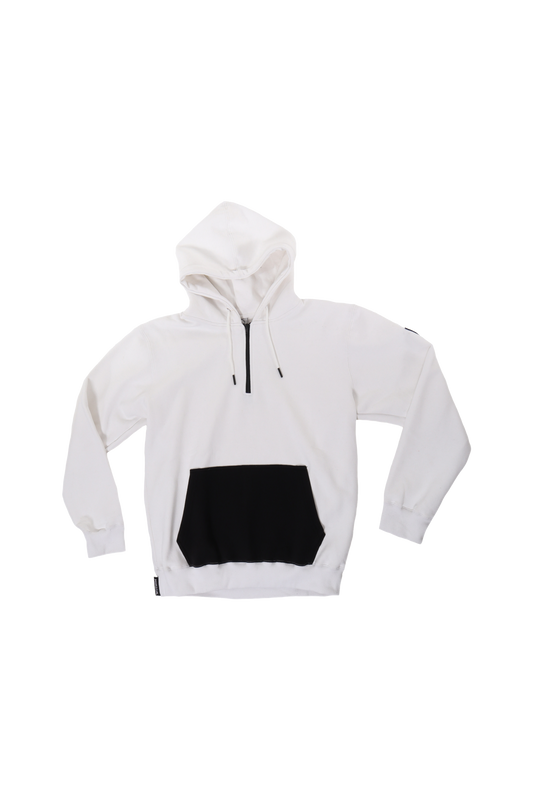 White Quarter Zip Hoodie